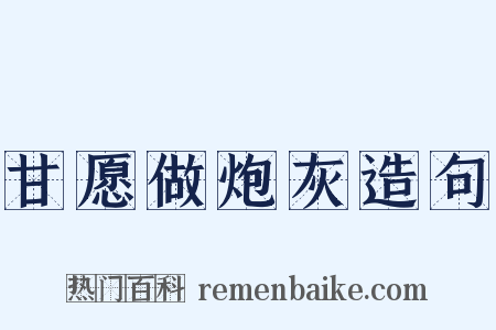 甘愿做炮灰造句是什么意思的图片